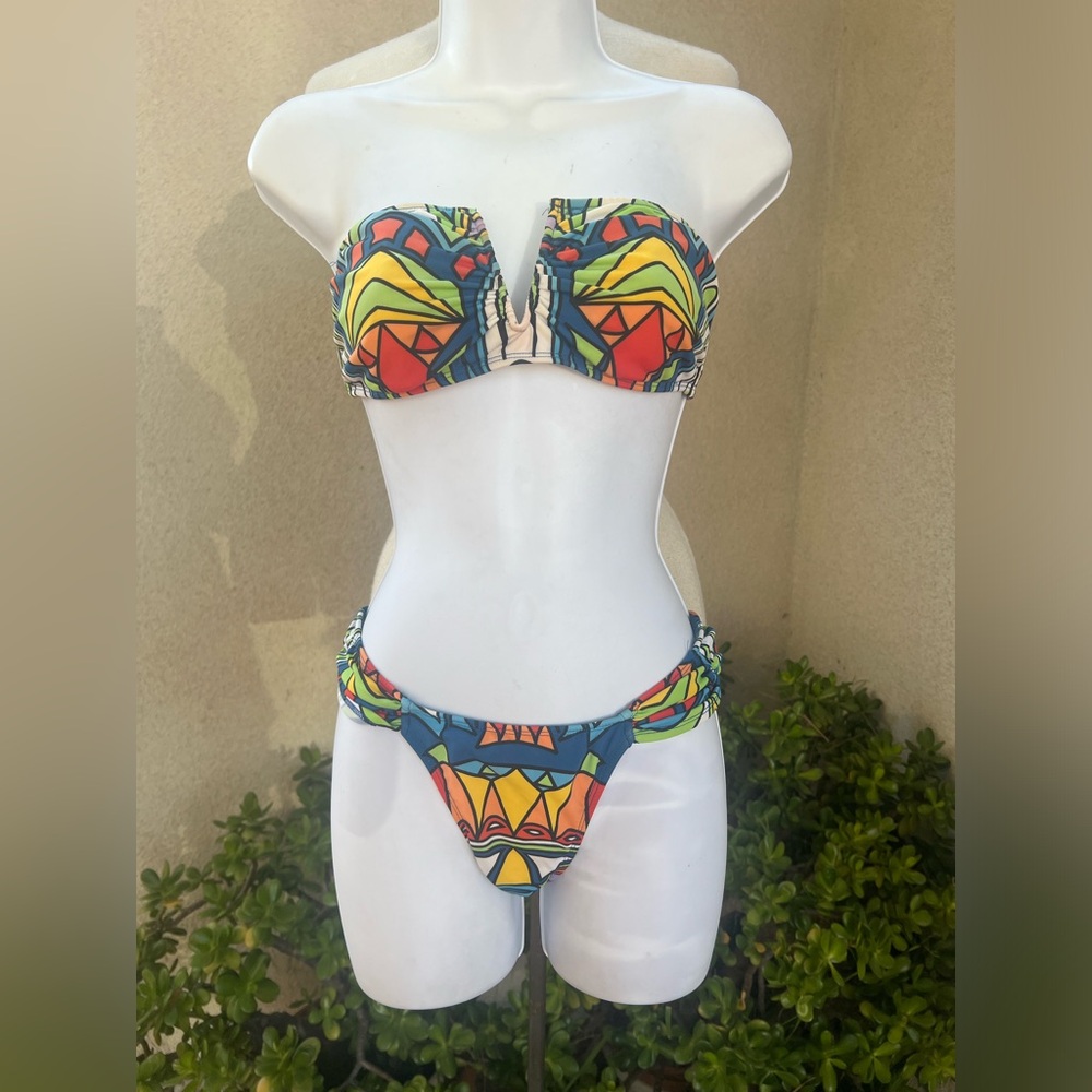 Mara Hoffman bikini set swimwear 2 piece Garland print Sz M